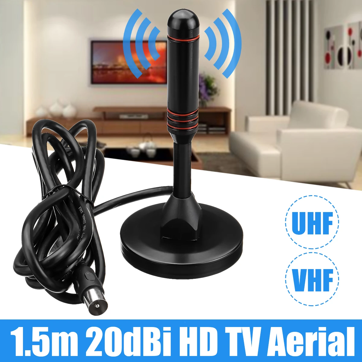 

Portable Car TV Antenna Aerial Signal-amplifier Indoor Outdoor Antenna Booster DVB-T UHF174-230 VHF470- 862