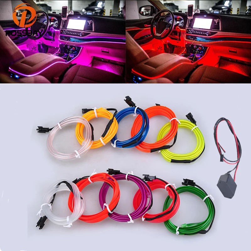 

POSSBAY 3M Strip Neon Light Kit with Transformer DC12V Car Motorcycle Decoration LED Interior Lights Flexible Lamps