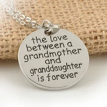 The Love Between a Grandmother and Granddaughter is Forever Heart Pendant Chain font b Necklace b