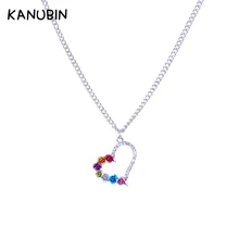 Simple Elegent Heart Branch Pendant Necklace Silver Plated all Match Color Crystal Luxury Gift Necklace Fashion Women Jewelry