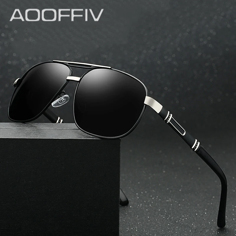 AOOFFIV Модные солнцезащитные очки Для Мужчин Поляризованные солнцезащитные очки Для мужчин для вождения зеркальное покрытие металлический