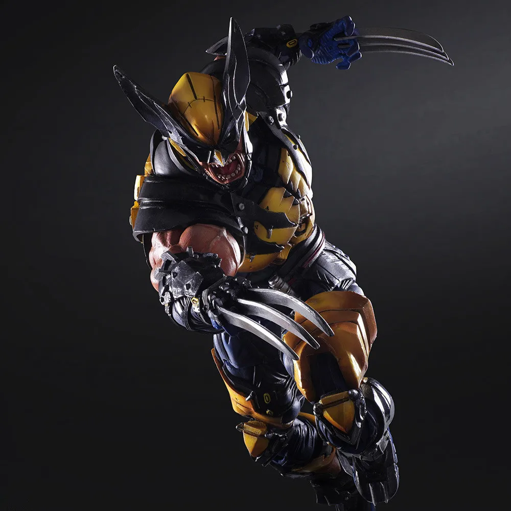 26cm Play Arts X-MAN Super Hero Wolverine PVC Action Figure Resin Collection Model Toy Gifts  (3)