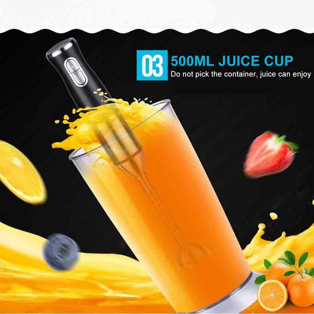  Hand Blender Portable 4 in 1 immersion Blender for Kitchen Food Processor stick with Chopper Whisk  - 4000079302678