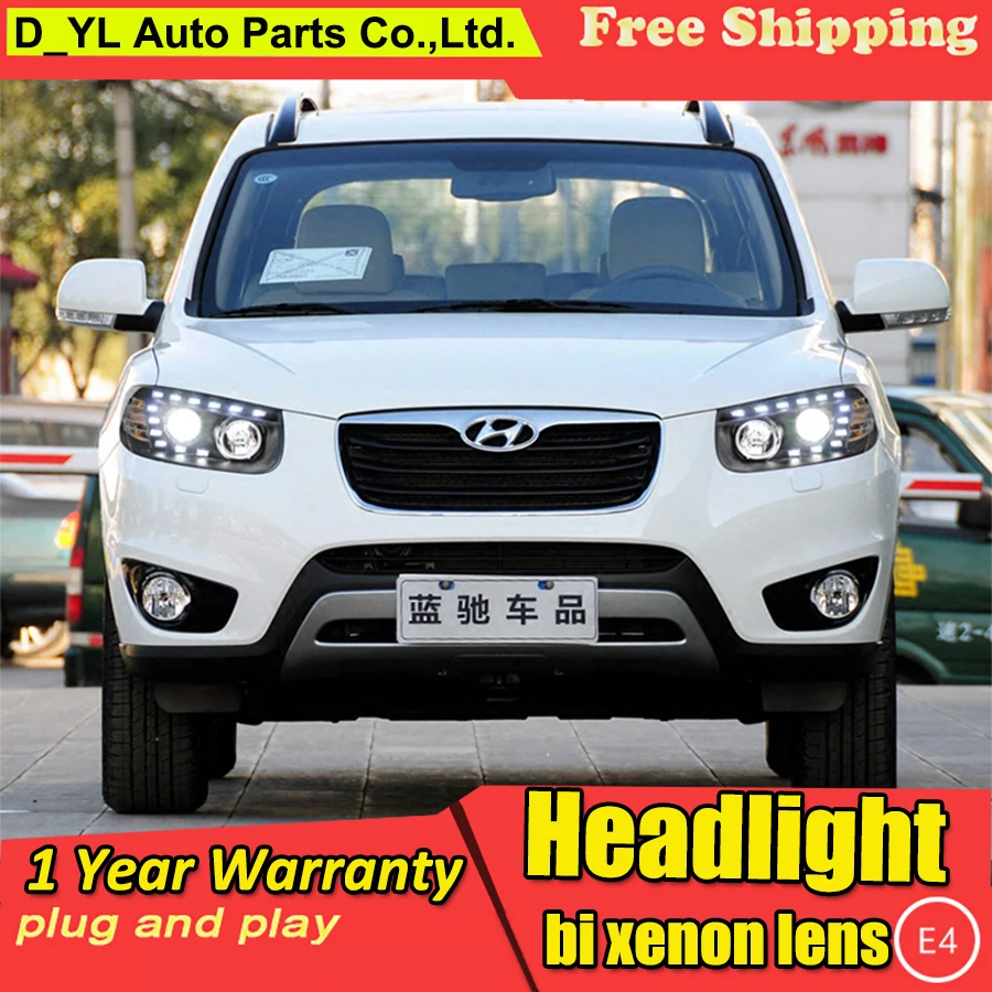 Автомобильный Стайлинг фары для Hyundai Santa Fe 2006 2012 светодиодный ные линзы