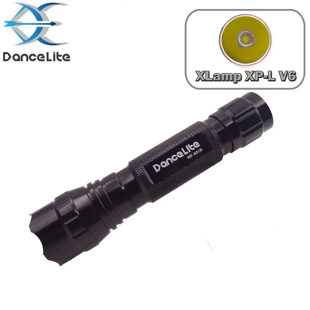 

DanceLite WF-501B XP-L V6 6000K OP LED EDC Flashlight,Lantern,Torch (1/3/5 Mode Option)