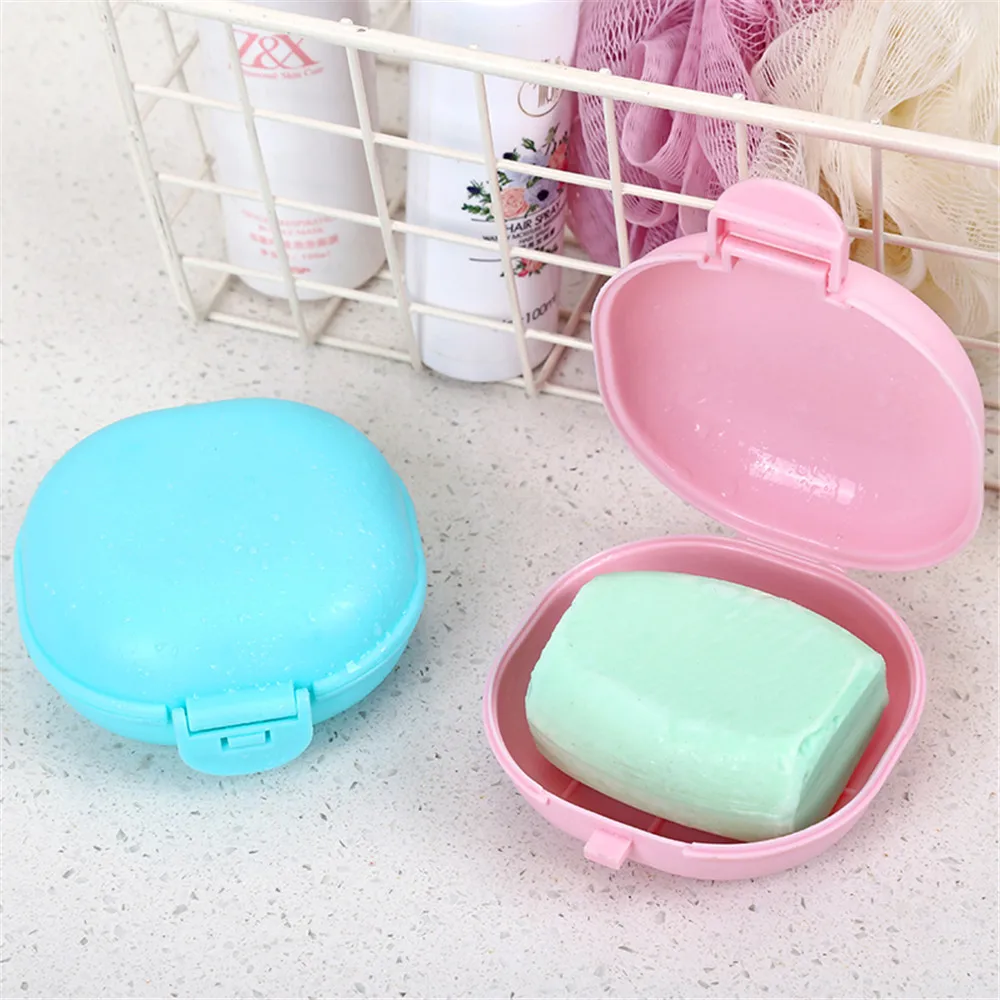 Candy Color Bathroom Soap Dish Box Travel Storage Case Holder Container HSG