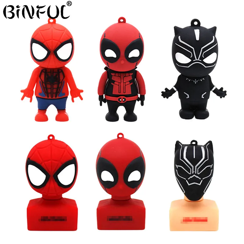 

usb flash drive Black Panther Spiderman Deadpool pen drive 4GB 8GB 16GB 32GB 64GB 128GB Flash memory stick pendrive gift U stick