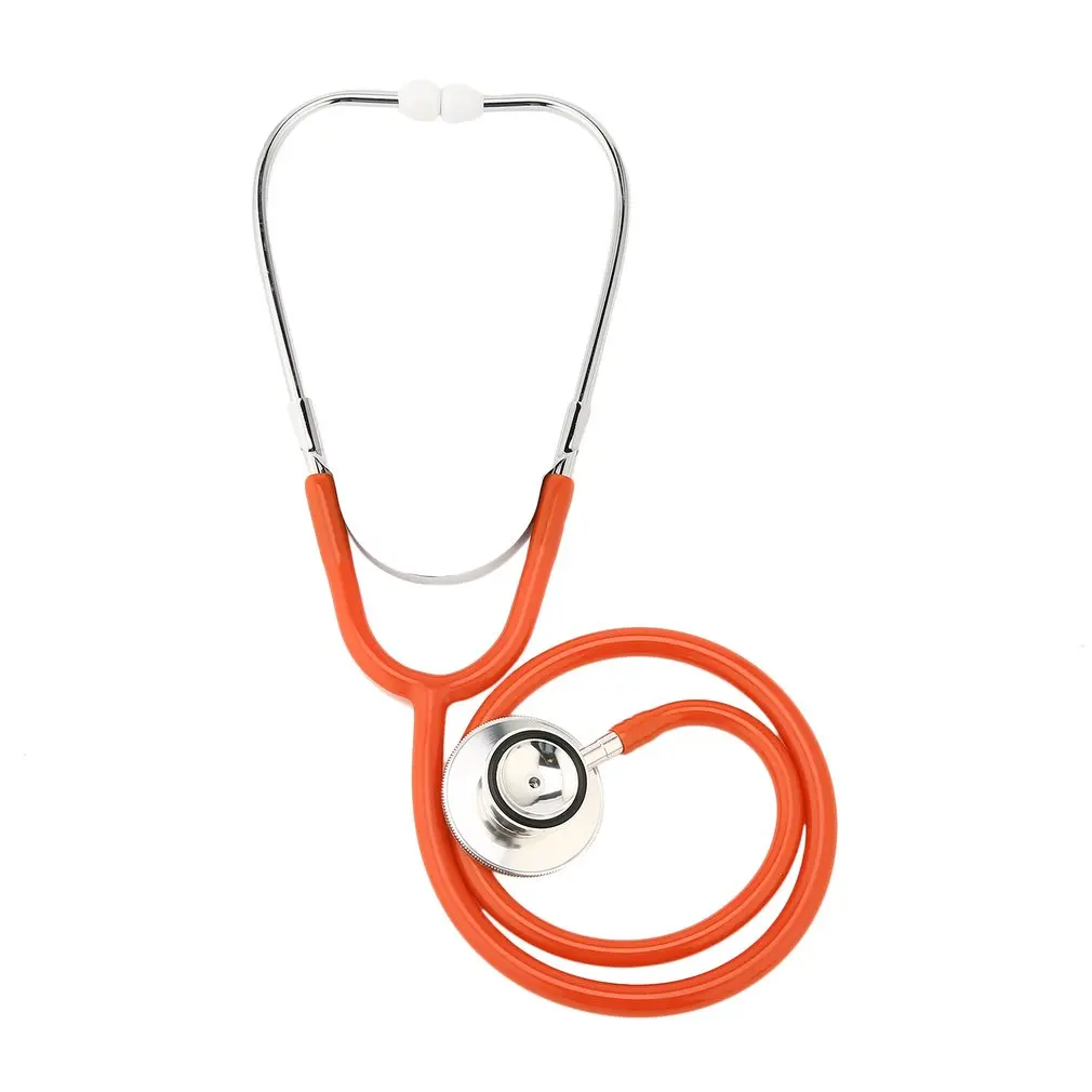 Двойной стетоскоп с двумя головками однотрубный Доктор Медсестры кардиологический стетоскоп алюминиевый сплав нагрудник здоровье - Цвет: orange