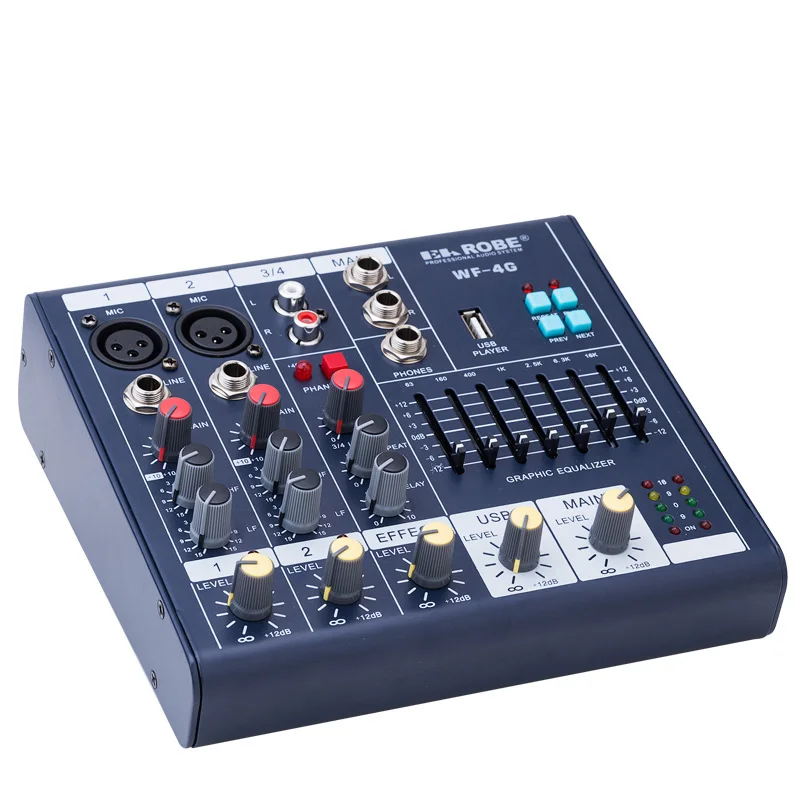 wf 4g mini audio mixer console with usb built in effect processor audio mixer 4 channel mixer wf 4g mini audio mixer console with usb built in effect processor audio mixer 4 channel mixer