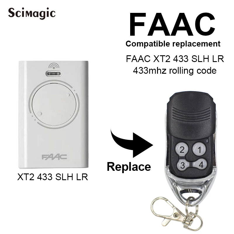 

FAAC 433mhz remote control Rolling code compatible FAAC XT2 433 SLH LR (XT2 433 SLH) gate control/ remote garage/ garage command