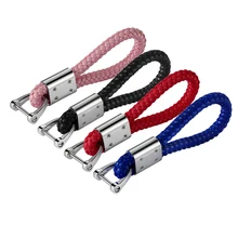 Кожаный Плетеный тканые веревку автомобильный брелок для ключей талии висит Плетеный сплошной авто брелок кольца автомобильный держатель Средства для укладки волос