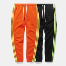 Весна осень Боковые Полосатые спортивные штаны уличная Мужская эластичная талия спортивные брюки для бега эластичная талия узкие брюки