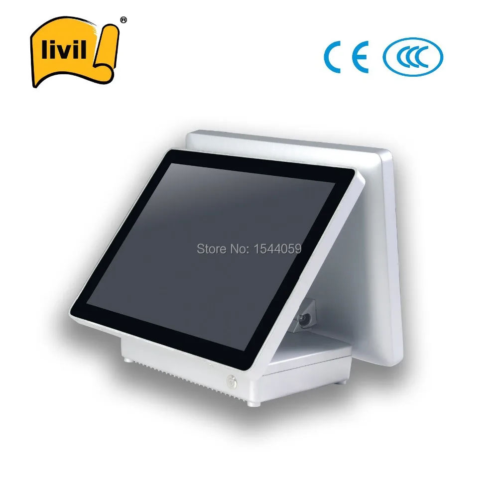 2014 Fashional design worldwide popular 15&quot dual screen point of sale |