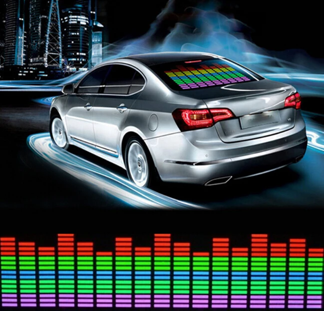 Car Sticker Music Rhythm LED Light Lamp Colorful Flash Sound Activated