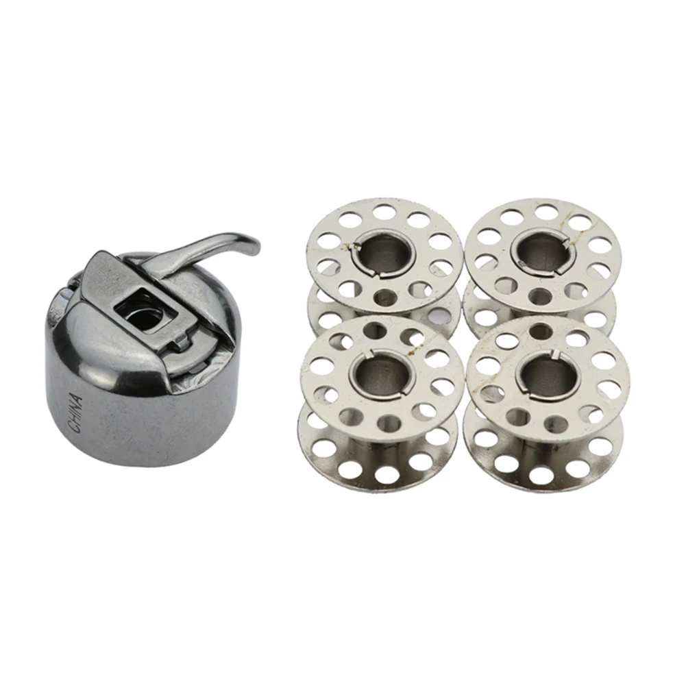 

New Stainless Steel Sewing Machine Bobbins Spool Case + 4pcs Bobbins Sewing Tool for Brother Janome Singer Sewing Machine Parts