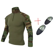 Военная Униформа Мультикам армейская рубашка Униформа Тактический рубашка с налокотниками камуфляж охота одежда Ghillie костюм Топ
