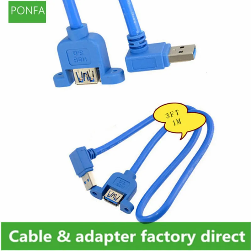 

30cm USB 3.0 Micro B male to USB A male right angle cable Lock the panel with M2 screws