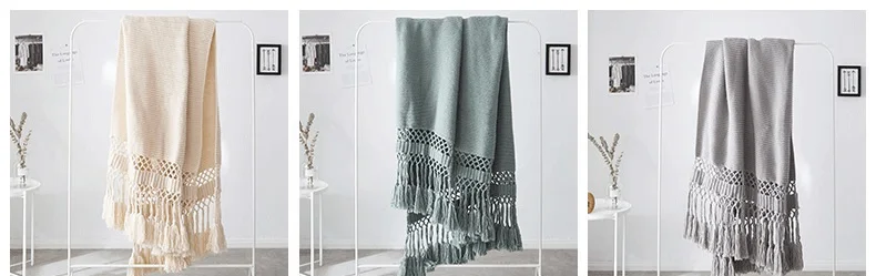 Новое поступление, Скандинавское одеяло, кондиционер, одеяло для спальни, длинное вязаное одеяло с кисточками, четыре сезона