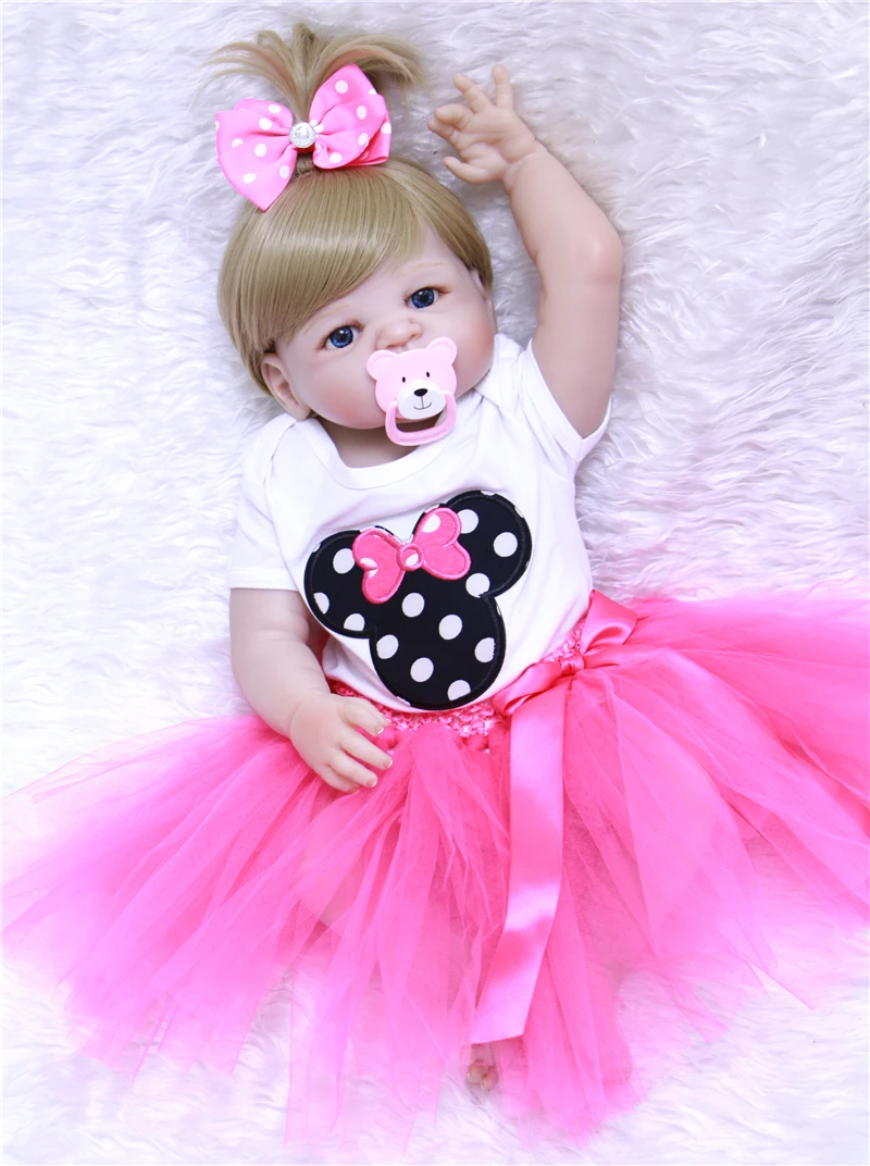 DollMai bebes reborn blonde куклы c волосами полностью силиконовые куклы reborn baby игрушки для детей bebes boneca Возрожденный силикон completa