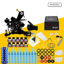 Полный комплект татуировки, 8 катушек, тату-пистолет, набор машин, 10 цветов, чернила, ЖК-дисплей, источник питания для начинающих, тату-принадлежности