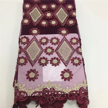 

African Lace Fabric 2019 Embroidered Nigerian Laces Fabric Bridal High Quality French Tulle Lace Fabric for Women White(YD-4-19