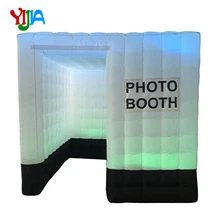 Hot 2.5m One Door Inflatable Photo Booth backdrop With LED lights and Inner Air blower Air cube Tent For Wedding, Party, Event Hot 2.5m One Door Inflatable Photo Booth backdrop With LED lights and Inner Air blower Air cube Tent For Wedding, Party, Event