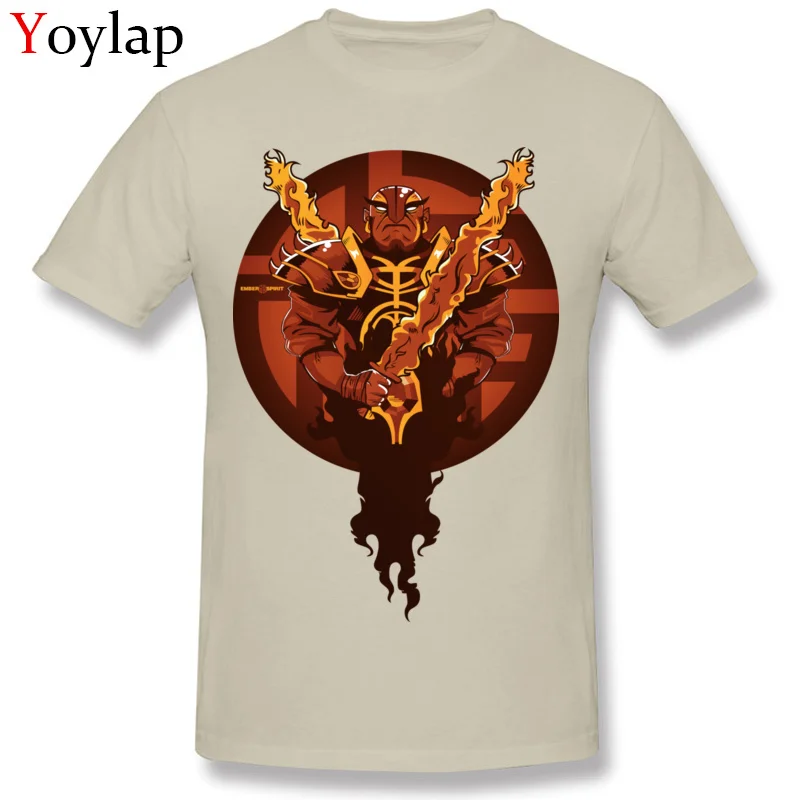 Crew Neck Pure Cotton Mens T Shirt Printed Short Sleeve Tops Shirts Special Geek Tee Shirts Xin The Ember Spirit Top Quality beige