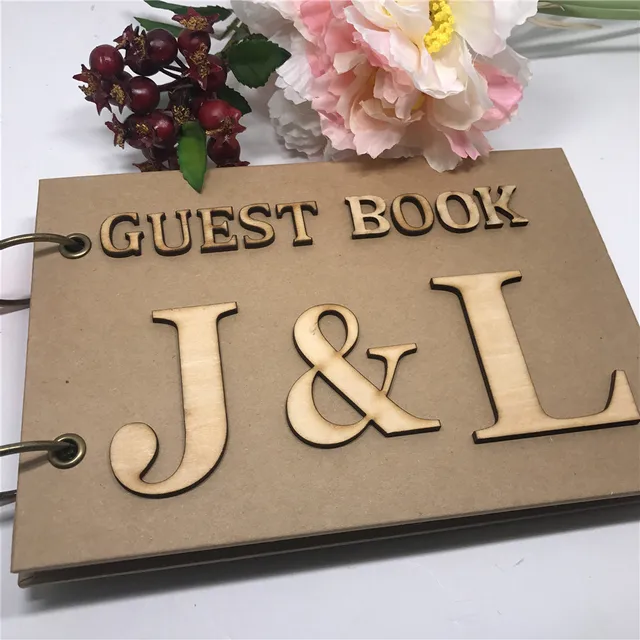 personalized wooden diy wedding guest book for signature custom wood wedding photo guest book
