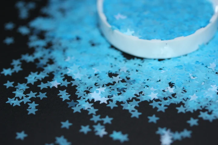 Confeti con brillo de estrellas de neón de 3mm, ideal para decoración de fiestas, suministros de boda y arte de uñas