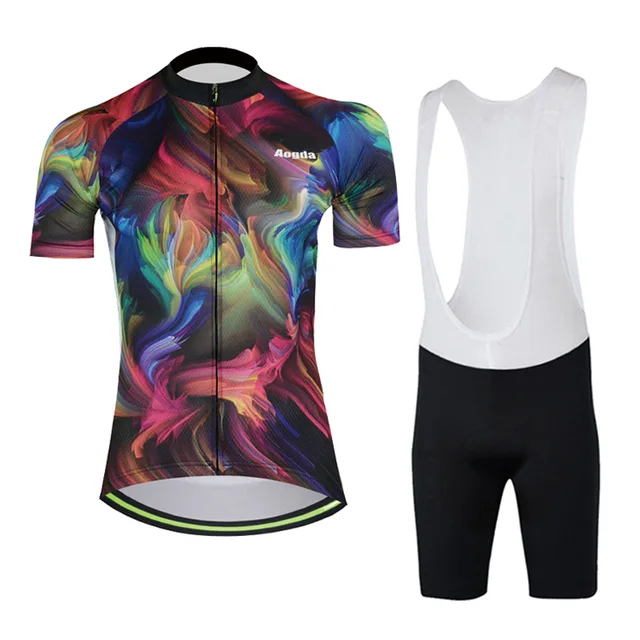Aogda 2018 Cycling Jersey Bib Short Set Mens Cycling kit Summer Mtb
