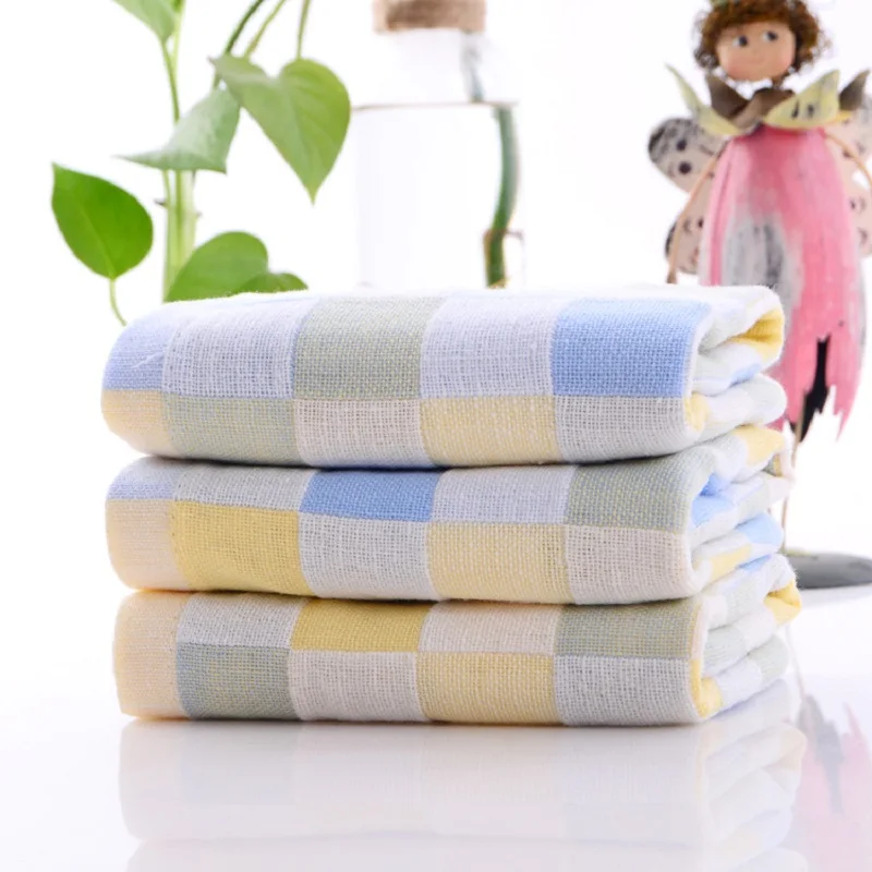 5pcs/lot Baby Handkerchief Baby Towel Square Fruit Pattern Towel  2 Layers Muslin Cotton Infant Face Towel Wipe Cloth 25*50cm