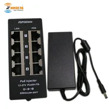 4 порта пассивный инжектор Режим B 100 Мбит/с для 4 ip-камеры VOIP телефон беспроводной AP, в комплекте 24V60W блок питания