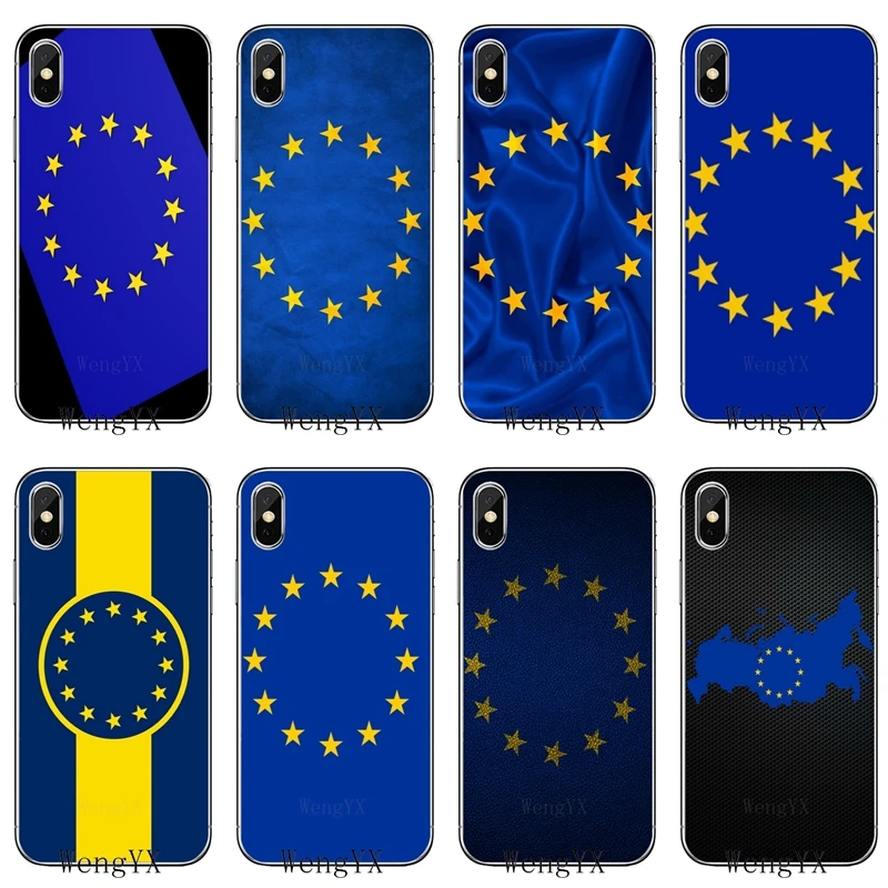

European Union Flag slim silicone TPU Soft phone cover case For Apple iPhone 4 4s 5 5s 5c SE 6 6s 7 8 plus X XR XS Max