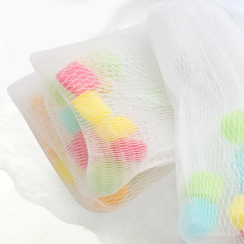 

Mesh Bath Shower Body Washing Solid White Foaming Mesh Bath Shower Sponge Face Bath Shower Brush Ball With Hook Puff Scrubbing