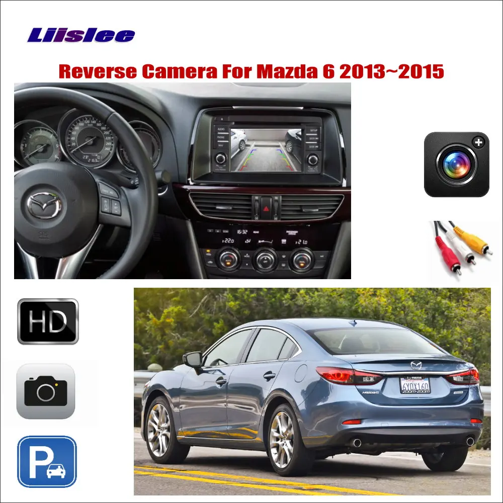 Задний вид автомобиля Камера для Mazda 6 2013 2014 2015 CAM RCA адаптер разъем подключения