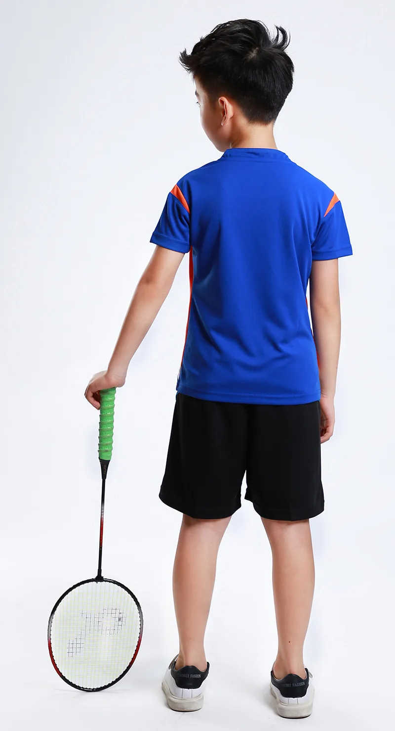 Новая быстросохнущая детская одежда для бадминтона Спортивный Теннисный костюм для мальчиков и девочек Детский комплект для бадминтона детский Теннисный костюм AF006
