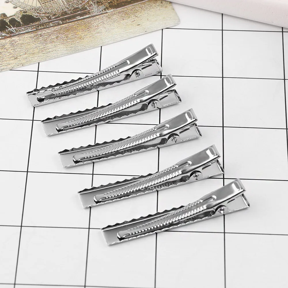 

10 Pcs DIY Single Prong Aligator Flat Hair Bows Metal Hair Clips Hairpin Barrettes Salon Styling Hair Accessories 40mm/55mm