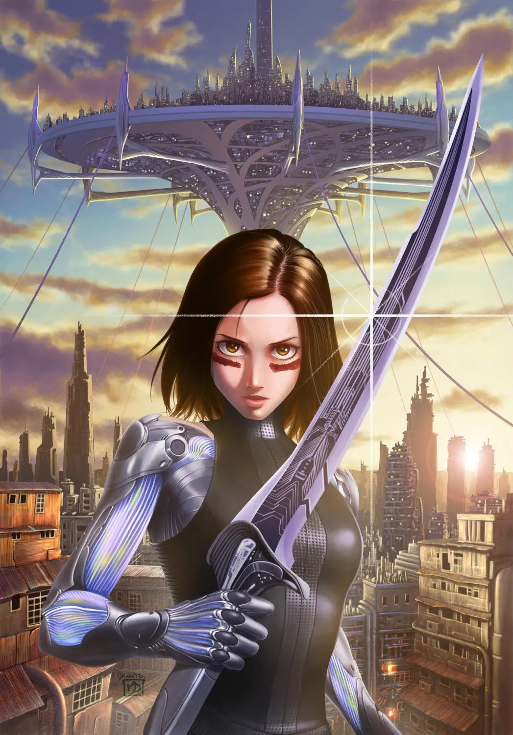 

F-480 Alita Battle Angel Movie 2019 James Cameron Poster Art Print Light Canvas Wall Decoration 32x48 24x36 30x20Inch