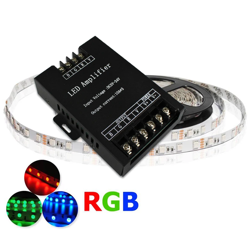 YLSTAR 360 W Светодиодный rgb-усилитель 3x10A 30A RGB strip усилитель DC12-24V для RGB SMD5050 3528 Светодиодные ленты свет