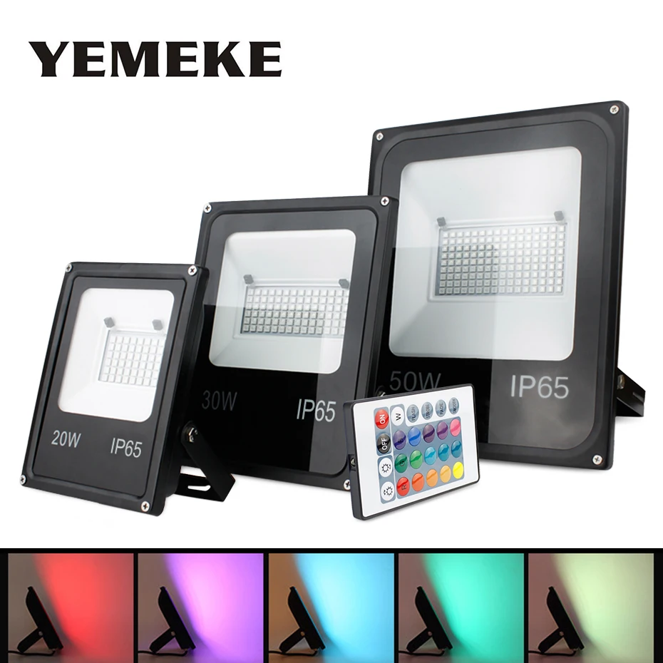 16 цветов RGB Светодиодный точечный светильник для улицы 20 Вт 30 50 прожектор s