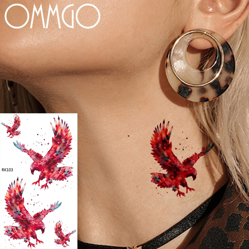 Ommgo Bald Eagle Temporary Tattoos For Women Men Sticker Waterproof Fake Tattoo Sheet Custom Tatoos Flash Body Art Arm Wrist Temporary Tattoos Aliexpress