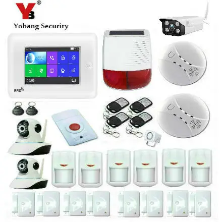 Yobang Security New 4.3Inch All Touch Screen Alexa Version 433MHz GSM&WIFI DIY Smart Home Security Monitor Alarm System Kit Yobang Security New 4.3Inch All Touch Screen Alexa Version 433MHz GSM&WIFI DIY Smart Home Security Monitor Alarm System Kit