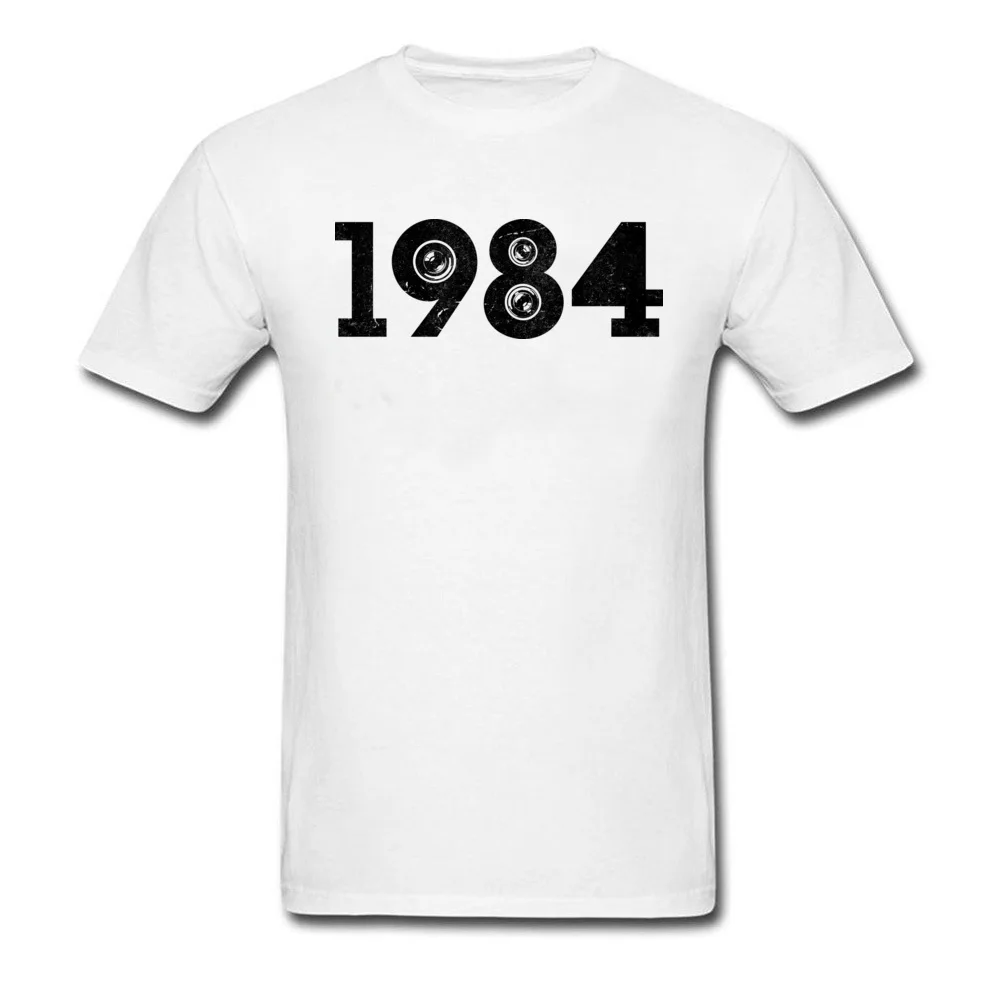 Футболка на день рождения для мужчин; коллекция 1984 года; семейная футболка с короткими рукавами для молодых людей; свободная футболка в