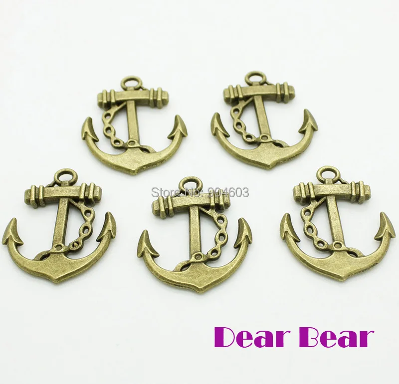 

Vintage bronze double sided Anchor Part Charm pendants jewelry findings DIY , 48 pcs/lot