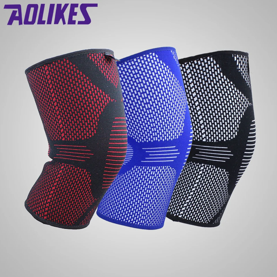 Aolikes 1 زوج النايلون مرنة منصات الركبة دعم الركبة هدفين الساق الأكمام ل الطائرة نيبادس الرياضية