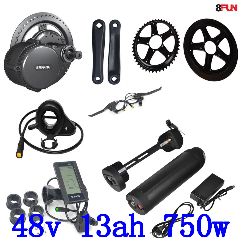 48 В Bafang BBS02 750 Вт 48 В 8Fun электродвигатель для велосипеда комплект мотоцикл электрический с батареей 48 В 13AH Электрический велосипед преобразо...