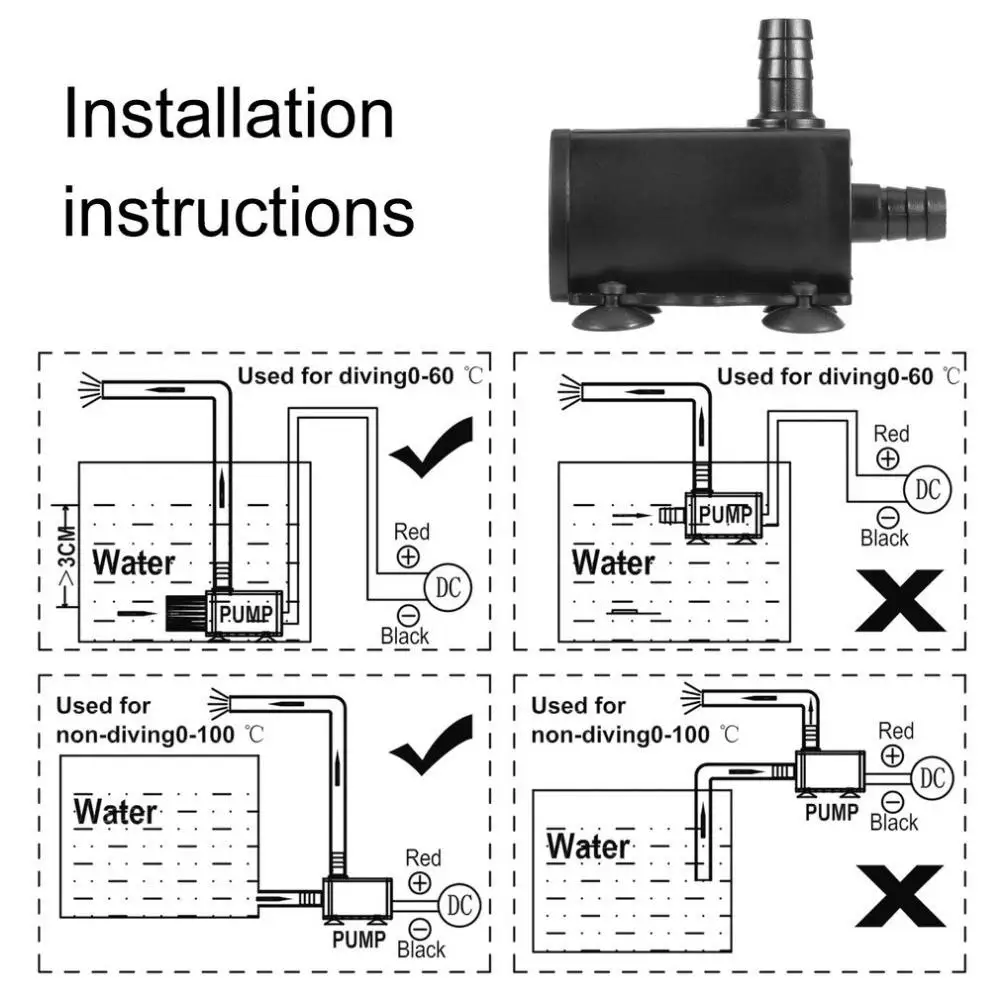 DC12V USB 5 V Водяной насос мини ультра-тихий безщеточный погружной водяной насос для сада аквариум