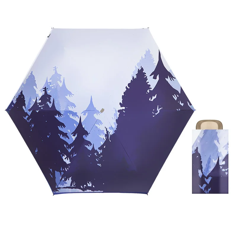 

2019 new Quality Mini Pocket Umbrella Compact Rain Female Umbrella Women's Windproof five Folding Umbrellas for Men Sunshade