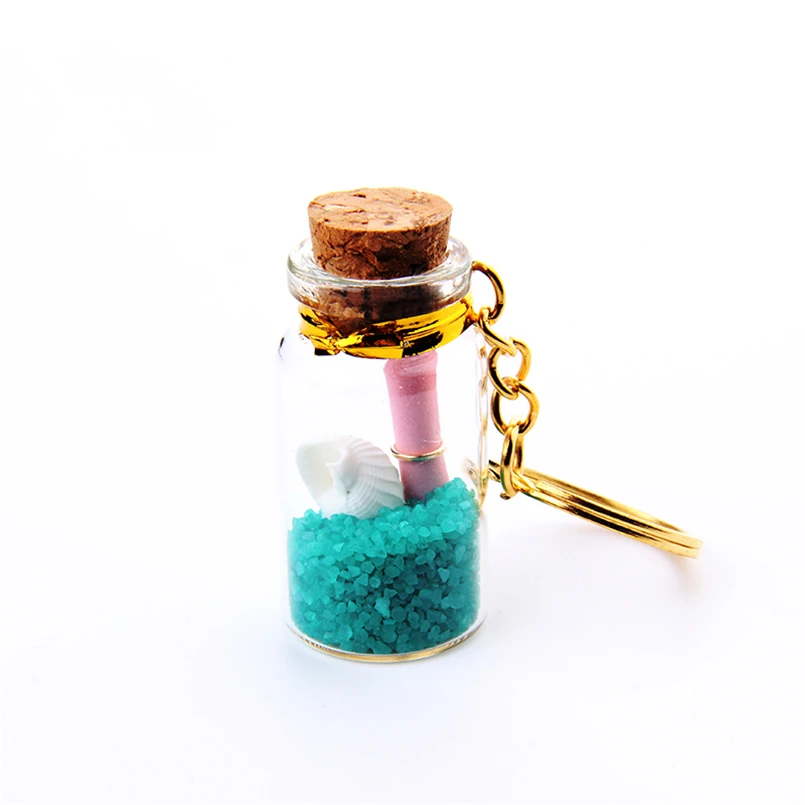 12pcs Colorful Decorative Glass Bottles Jars 7ml Keychain Small Bottle