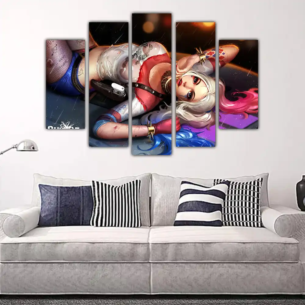 Harley Quinn Fan Suicide Squad Art Wall Decor Silk Print